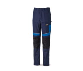 588PCAAZ Pantalón CANVAS azul marino/azulina poliéster/algodón 245 g. Multibolsillos